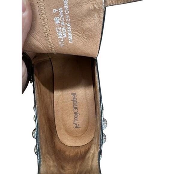 "JEFFREY CAMPBELL"Rylance-MB Women,s Black Silver Studded Leather Booties,Sz 9 - Picture 14 of 15